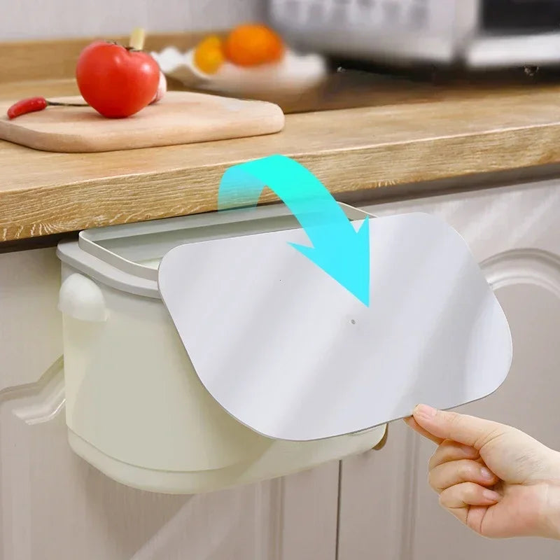 Trash Bin Wall-Mounted Space-Saving Odor-Sealing Lid