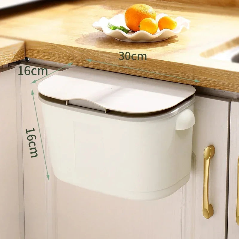 Trash Bin Wall-Mounted Space-Saving Odor-Sealing Lid