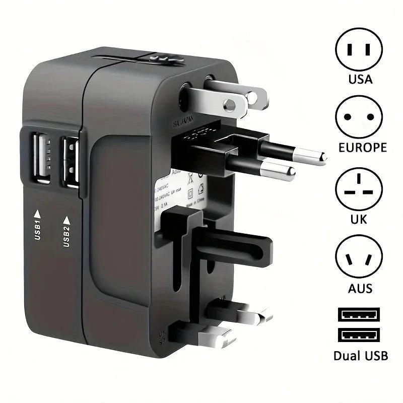 Travel Adapter Dual USB Universal Voltage