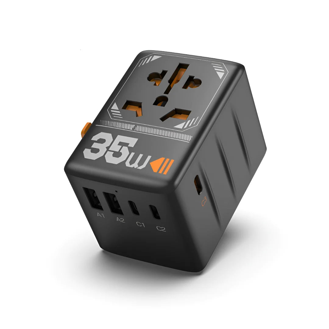 Travel Adapter Worldwide Up To 100W USB-C & USB-A