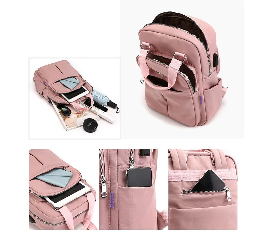Travel Backpack Anti-Theft Built-In USB Charging Port