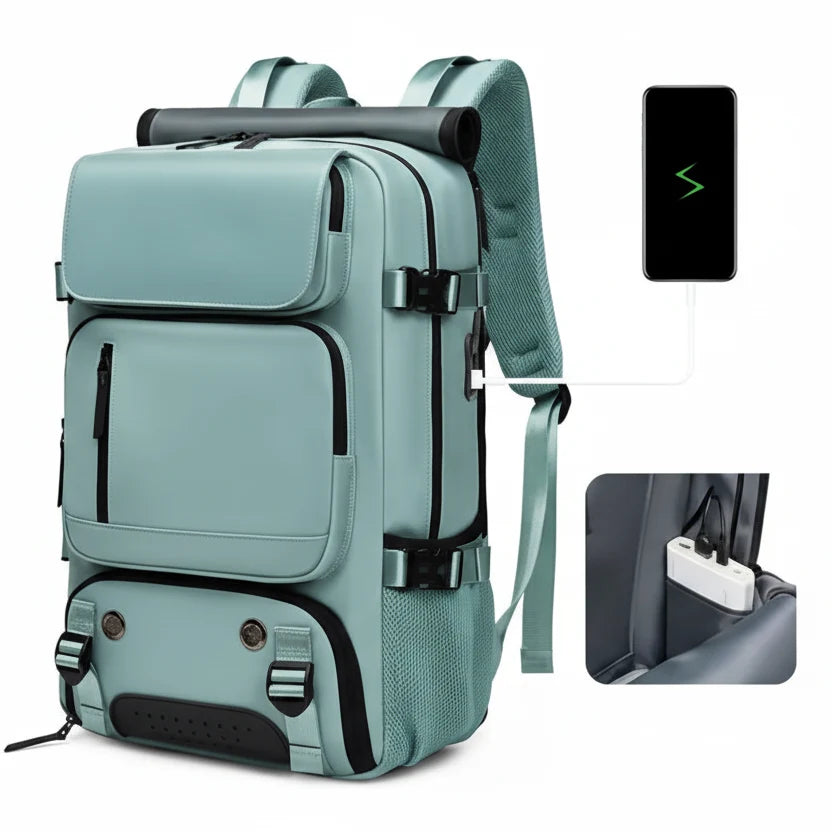 Travel Backpack Water-Resistant Shoe Compartment USB Port