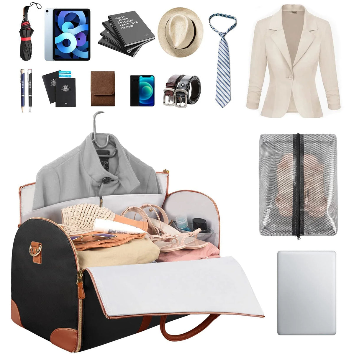 Travel Bag Water-Resistant Oxford Expandable Zipper & Multiple Pockets