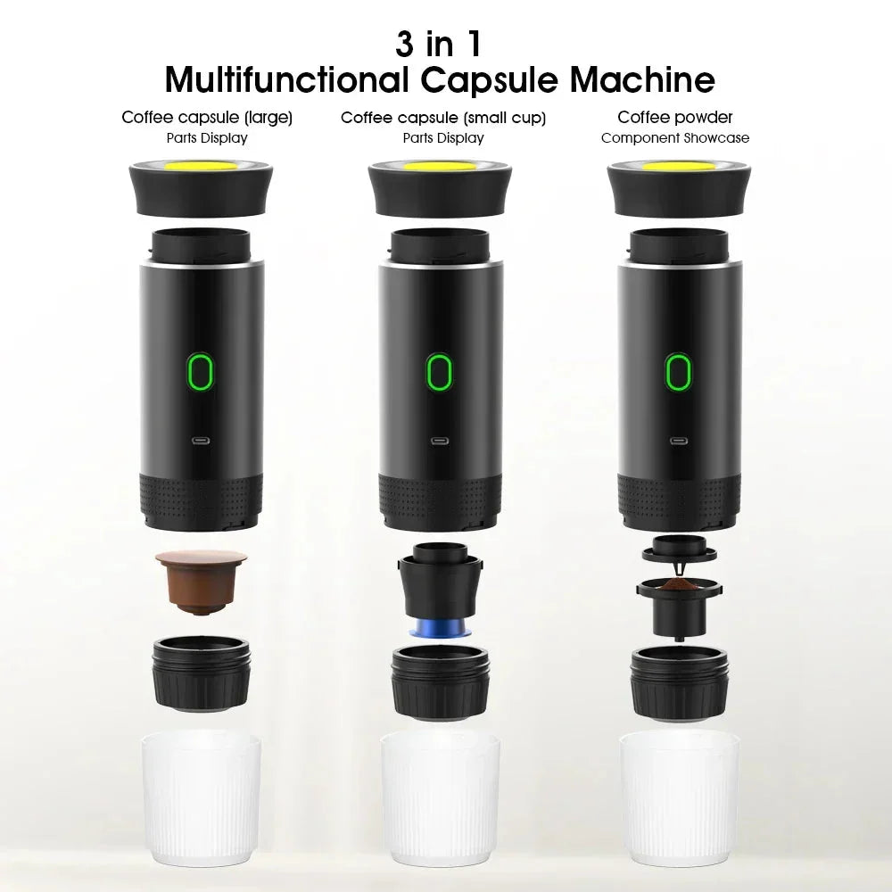 Travel Coffee Maker Cordless One-Touch Includes Travel Cup