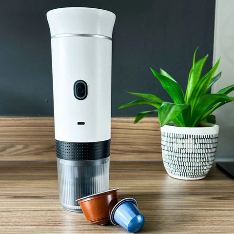Travel Coffee Maker Cordless One-Touch With Cup & Charger