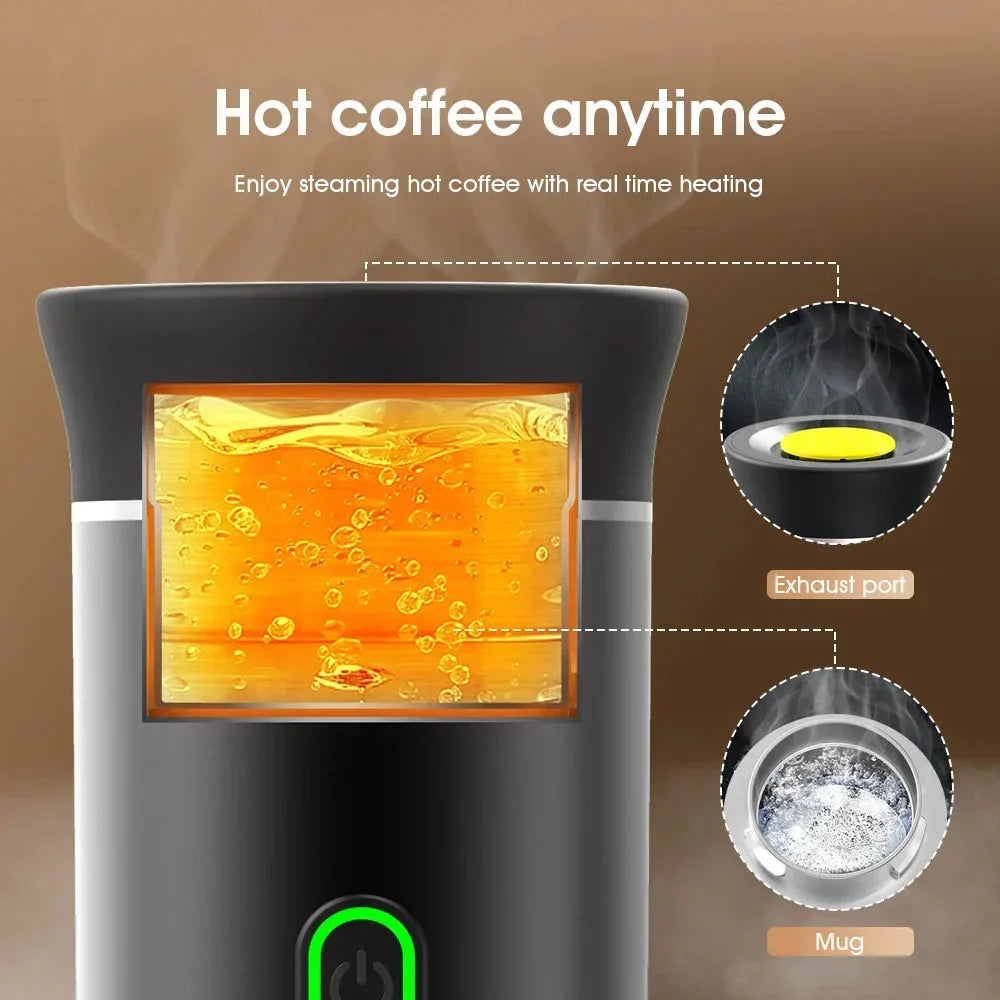 Travel Coffee Maker Cordless One-Touch With Cup & Charger