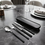 Travel Cutlery Set Stainless Steel 4-Piece With Storage Bag