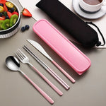 Travel Cutlery Set Stainless Steel 4-Piece With Storage Bag