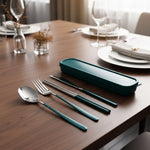 Travel Cutlery Set Stainless Steel 4-Piece With Storage Bag