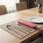Travel Cutlery Set Stainless Steel 4-Piece With Storage Bag
