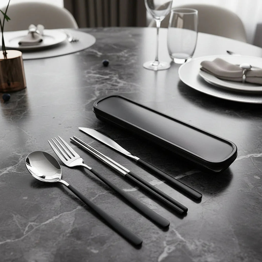 Travel Cutlery Set Stainless Steel Set of 4