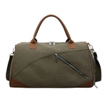 Travel Duffel Bag Durable Canvas Multiple Pockets & Adjustable Strap