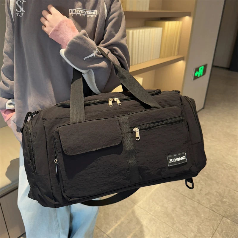 Travel Duffel Bag Large Capacity Multi-Pocket Detachable Shoulder Strap