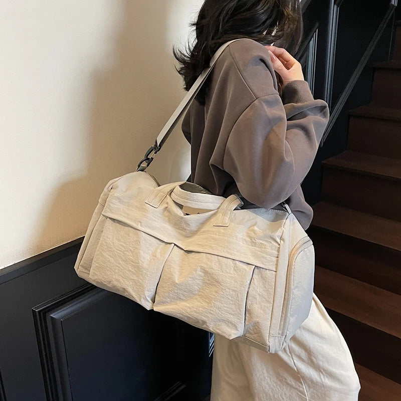 Travel Duffel Bag Lightweight Multiple Pockets Removable Shoulder Strap