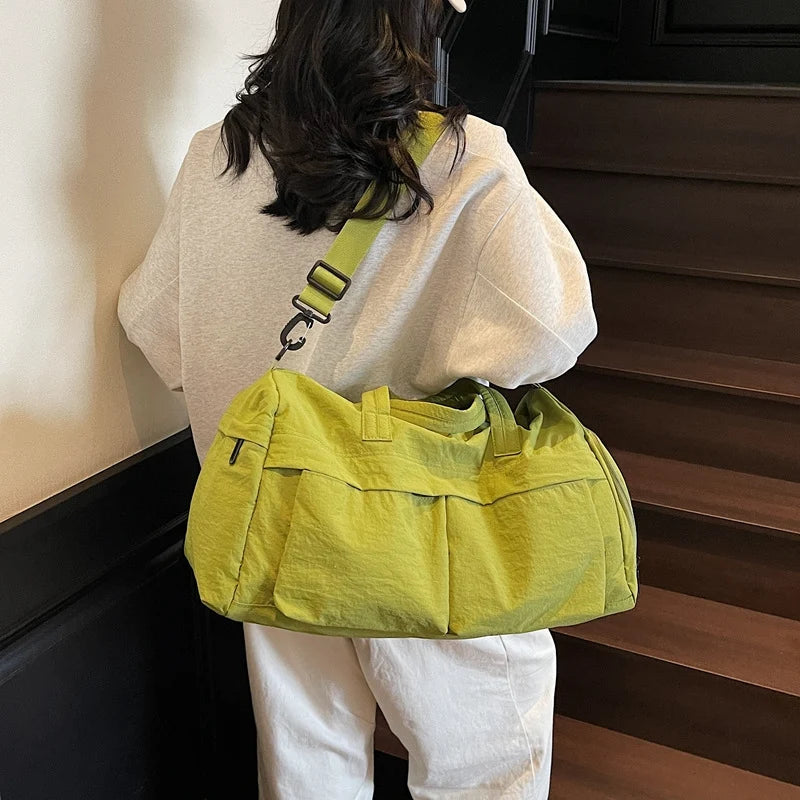 Travel Duffel Bag Lightweight Multiple Pockets Removable Shoulder Strap