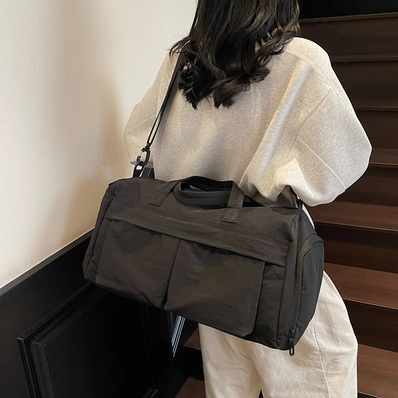Travel Duffel Bag Lightweight Multiple Pockets Removable Shoulder Strap