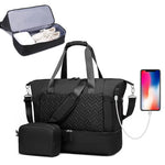 Travel Duffel Bag Multi-Compartment Shoe Compartment & USB Port