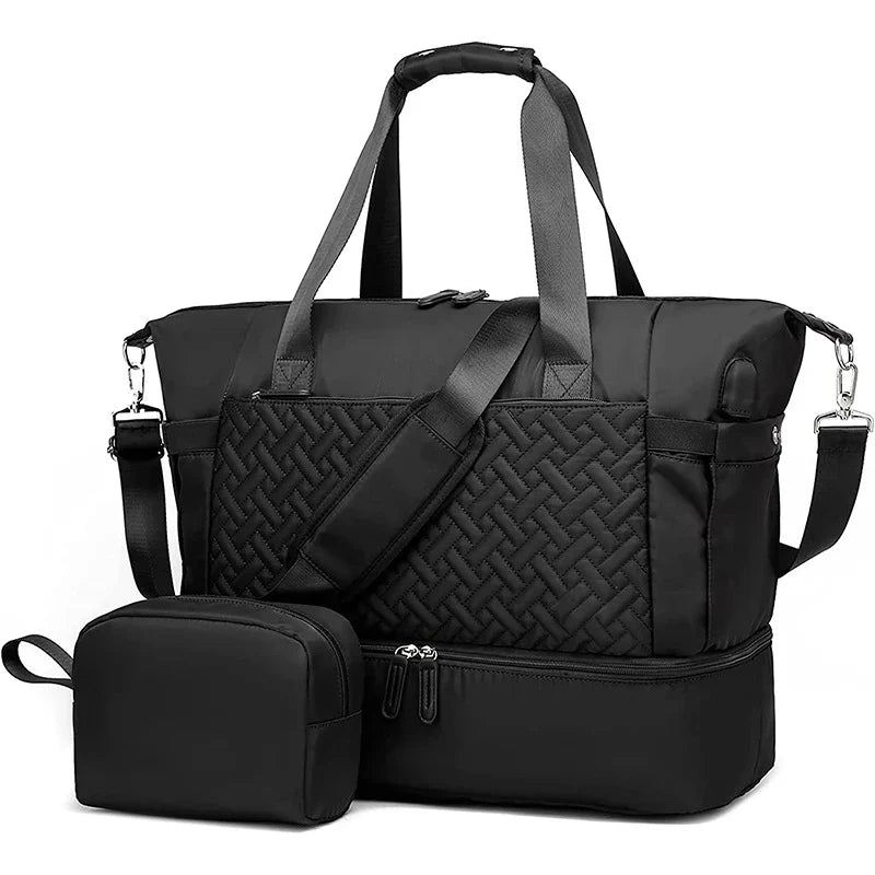 Travel Duffel Bag Multi-Compartment Shoe Compartment & USB Port
