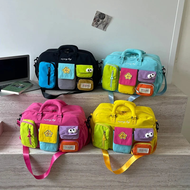 Travel Duffel Bag Multi-Pocket Lightweight Adjustable Strap & Handles