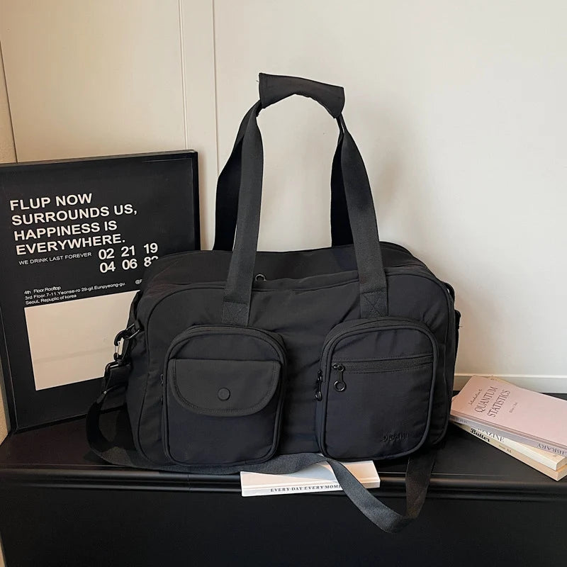 Travel Duffel Bag Multi-Pocket Padded Handles & Adjustable Strap