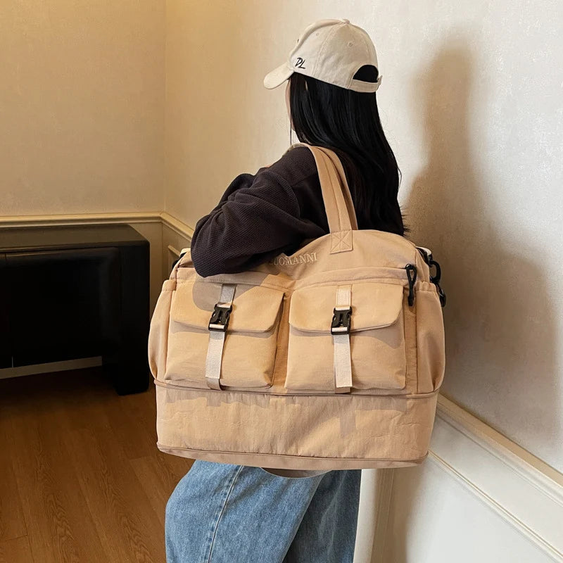 Travel Duffel Bag Multi-Pocket Weather-Resistant Adjustable Strap