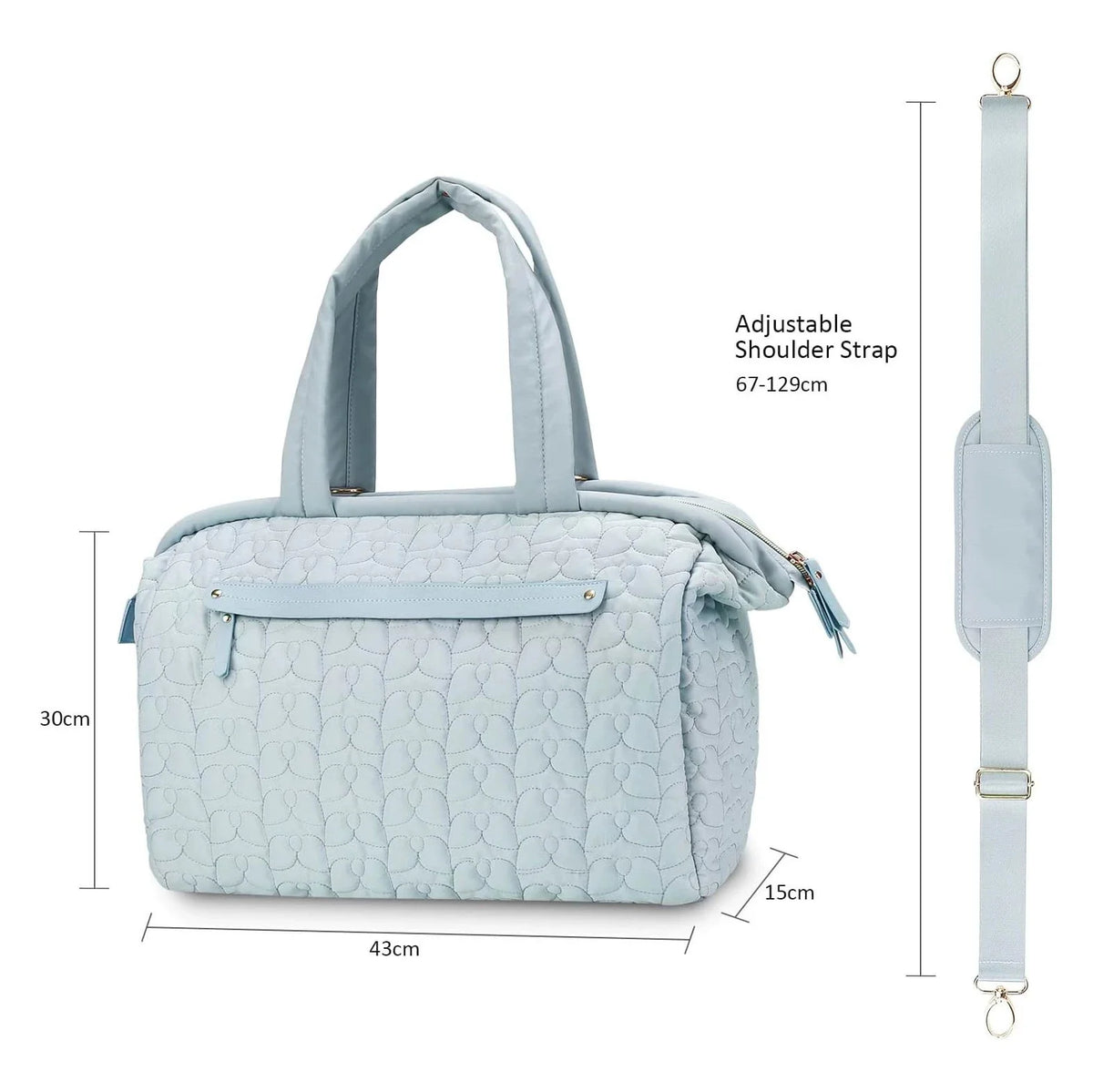 Travel Duffel Bag Quilted & Spacious Adjustable Shoulder Strap