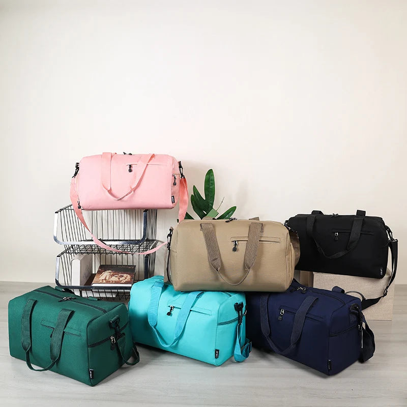 Travel Duffel Bag Tear-Resistant Fabric Multiple Compartments Padded Handles