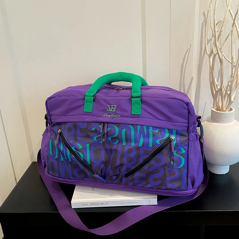 Travel Duffel Bag Tear-Resistant Fabric Multiple Pockets