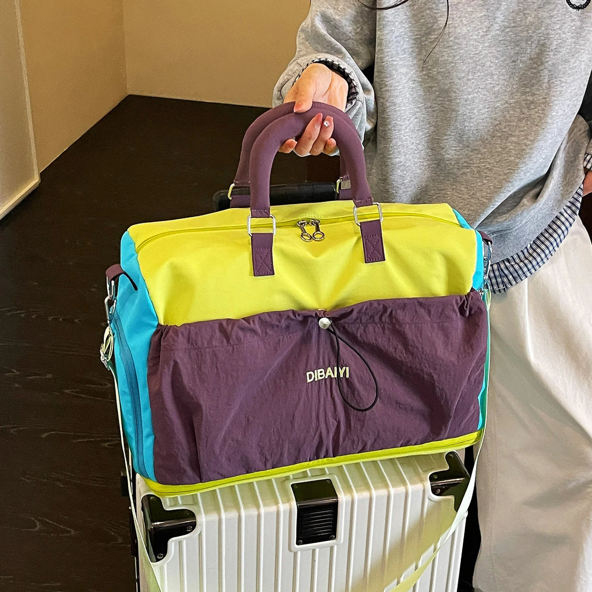 Travel Duffel Bag Tear-Resistant Multiple Compartments Adjustable Strap