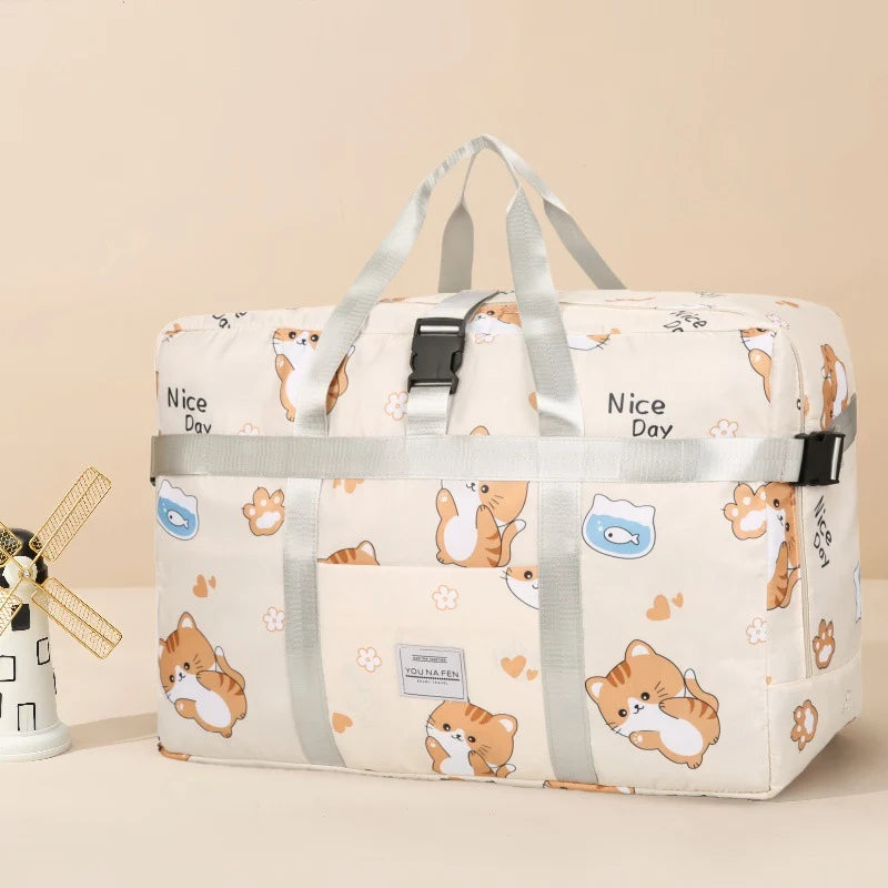 Travel Duffel Bag Water-Resistant Exterior Pockets & Adjustable Straps