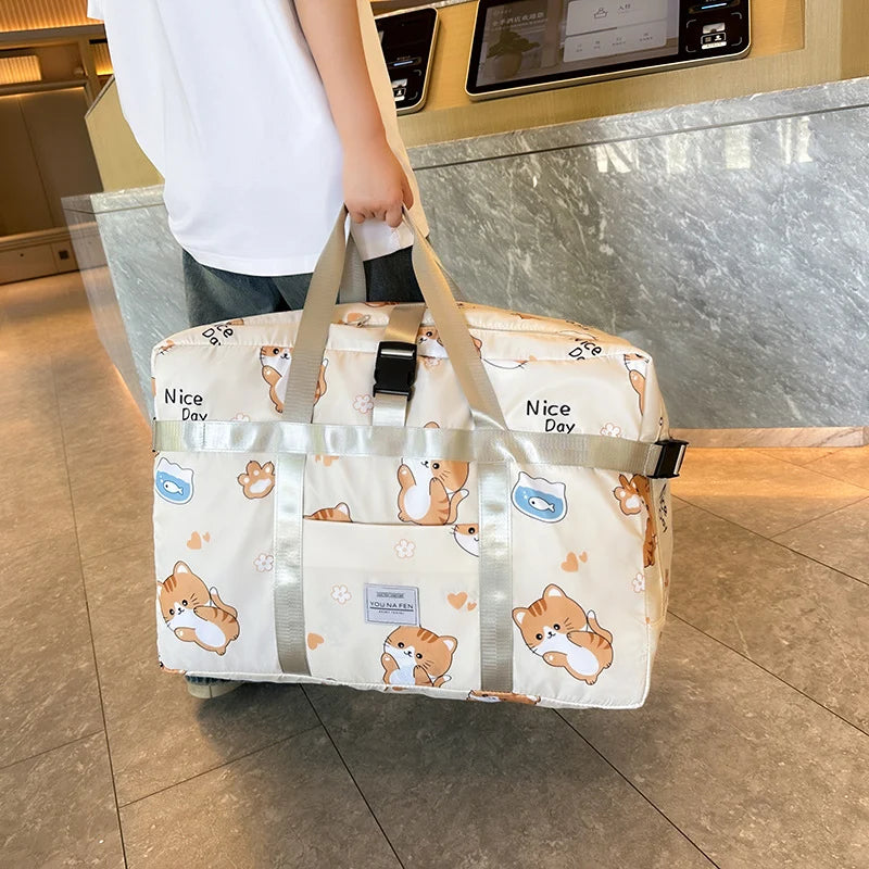 Travel Duffel Bag Water-Resistant Exterior Pockets & Adjustable Straps