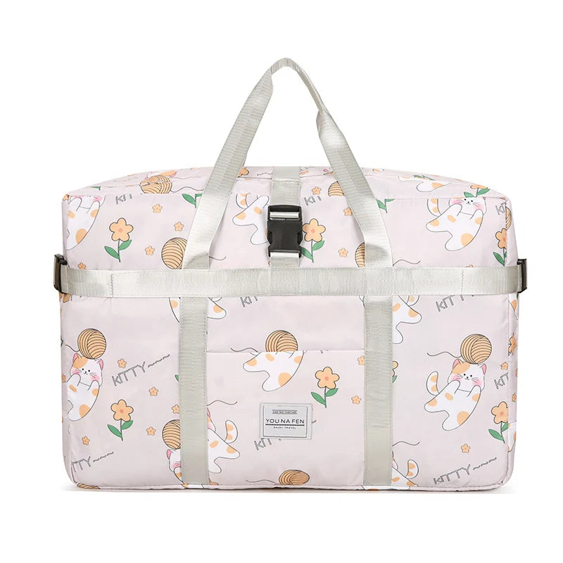 Travel Duffel Bag Water-Resistant Exterior Pockets & Adjustable Straps
