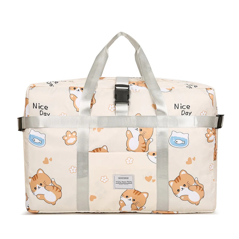 Travel Duffel Bag Water-Resistant Exterior Pockets & Adjustable Straps
