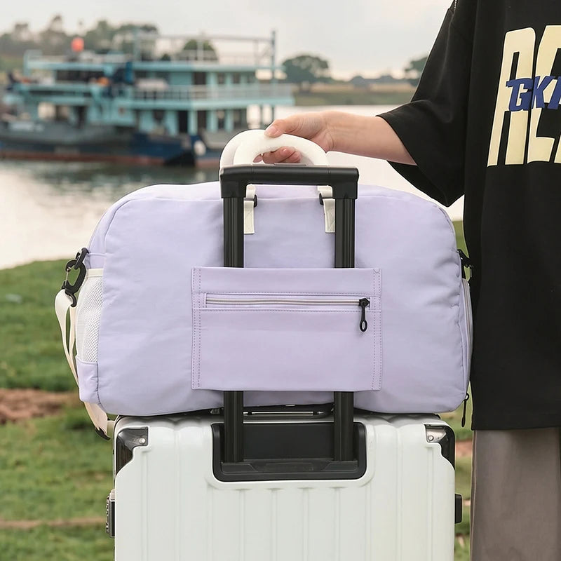 Travel Duffel Bag Water-Resistant Multi-Compartment Detachable Padded Strap
