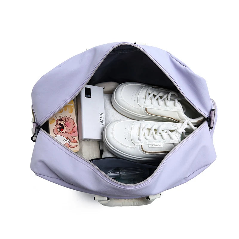 Travel Duffel Bag Water-Resistant Multi-Compartment Detachable Padded Strap