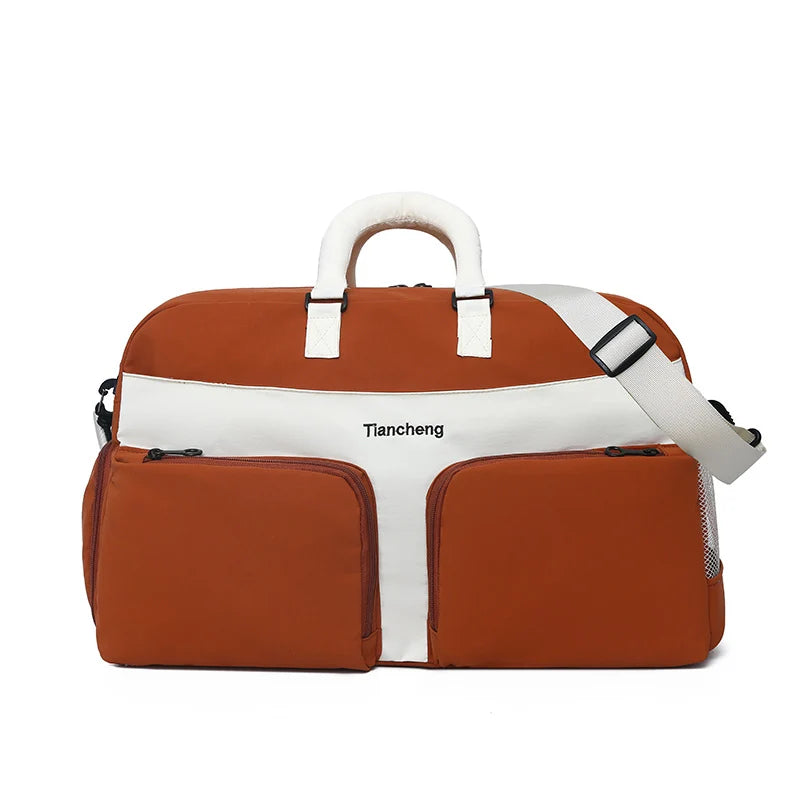 Travel Duffel Bag Water-Resistant Multi-Compartment Detachable Padded Strap