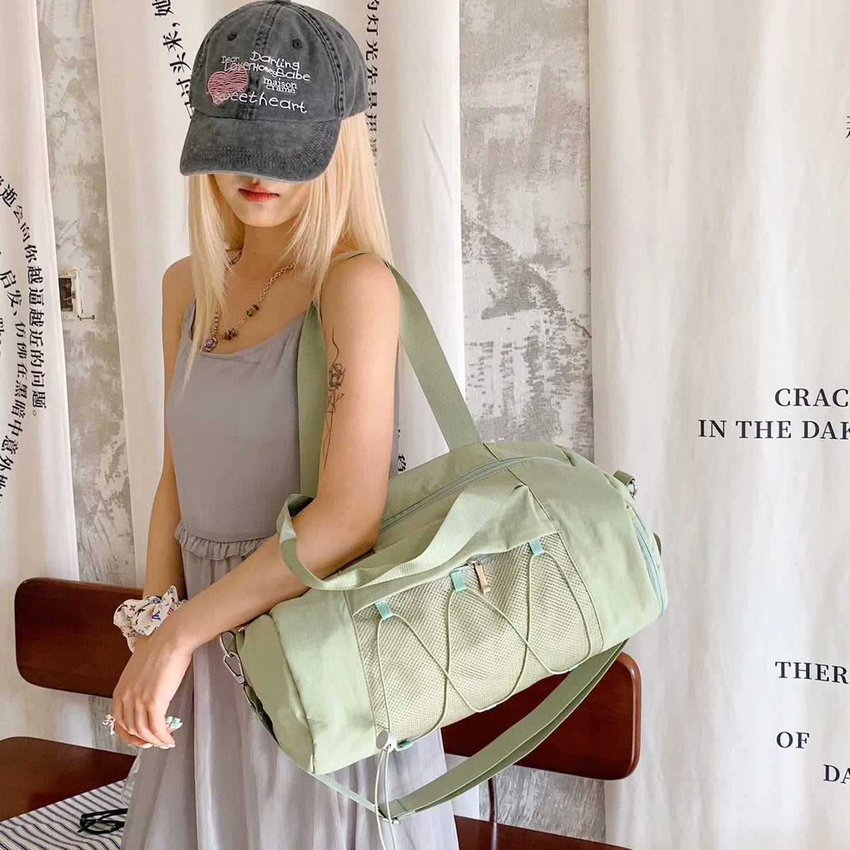 Travel Duffel Bag Water-Resistant Multi-Pocket Shoe Pocket