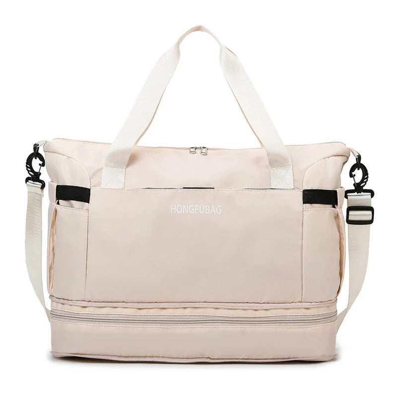 Travel Duffel Bag Water-Resistant Multiple Compartments Adjustable Strap