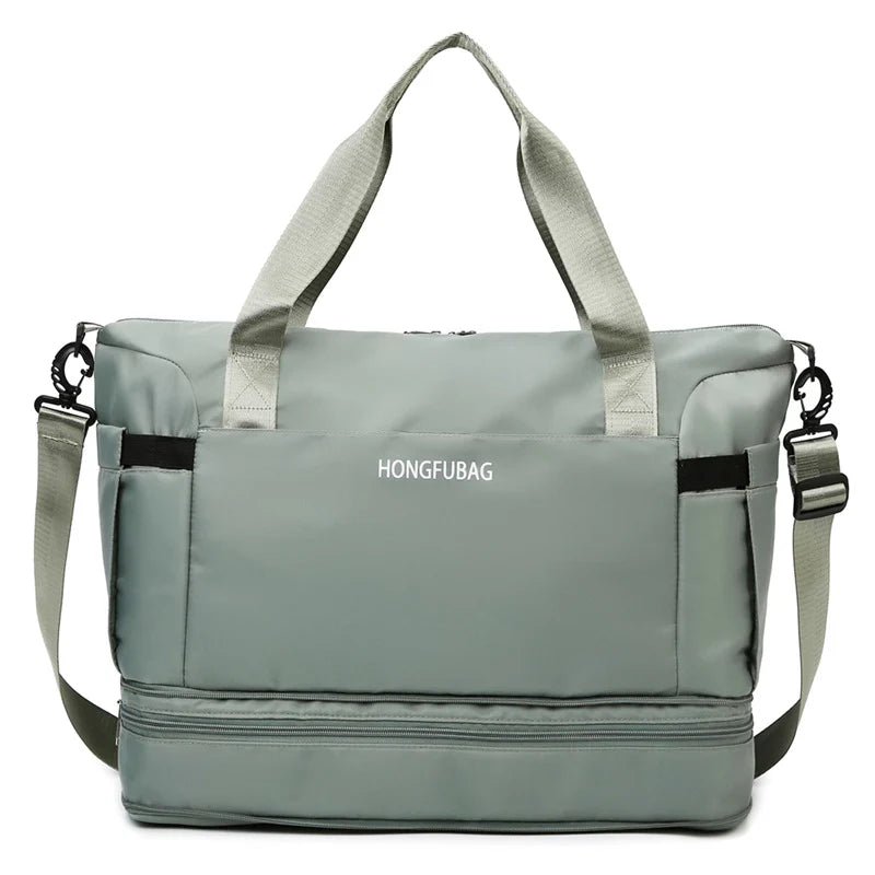 Travel Duffel Bag Water-Resistant Multiple Compartments Adjustable Strap