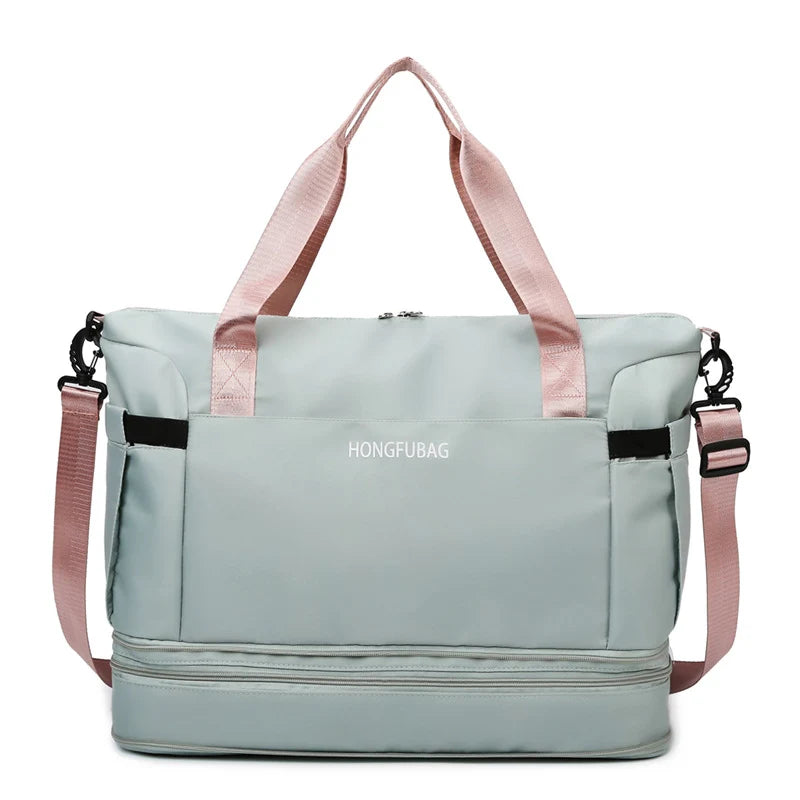Travel Duffel Bag Water-Resistant Multiple Compartments Adjustable Strap
