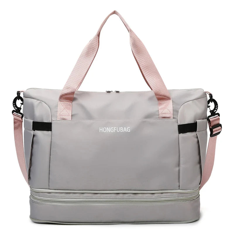 Travel Duffel Bag Water-Resistant Multiple Compartments Adjustable Strap