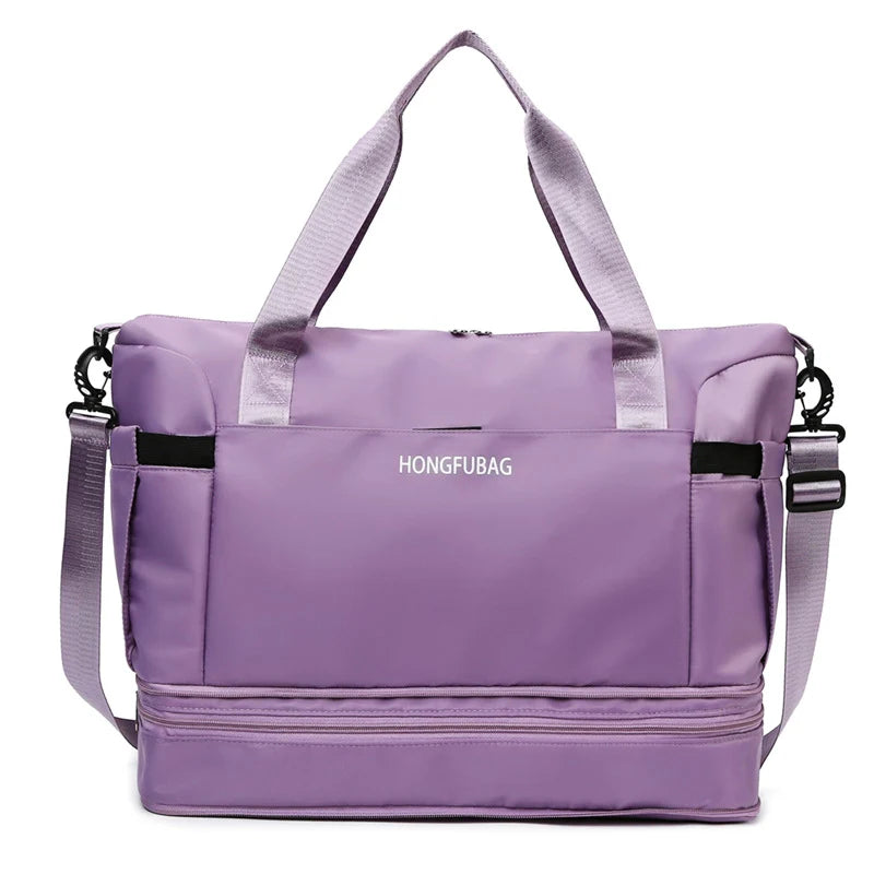 Travel Duffel Bag Water-Resistant Multiple Compartments Adjustable Strap