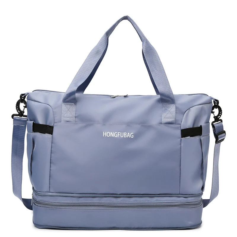 Travel Duffel Bag Water-Resistant Multiple Compartments Adjustable Strap
