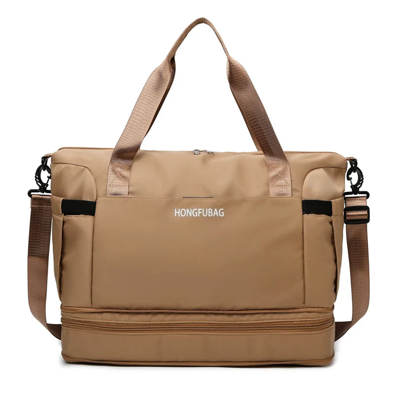 Travel Duffel Bag Water-Resistant Multiple Compartments Adjustable Strap