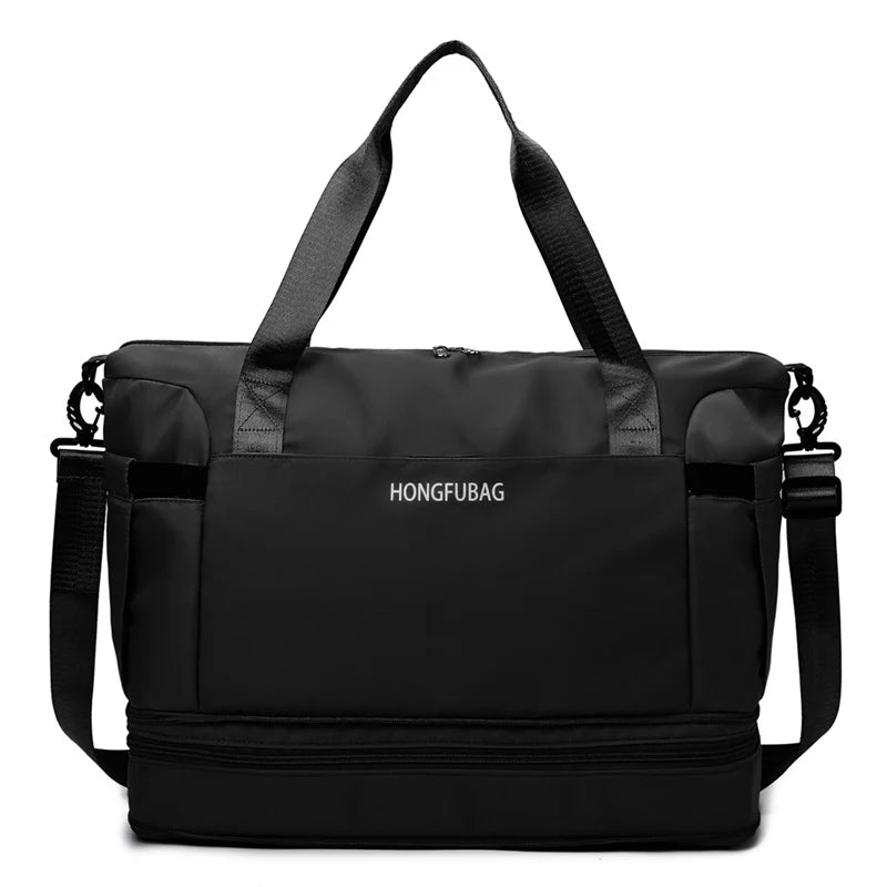 Travel Duffel Bag Water-Resistant Multiple Compartments Adjustable Strap