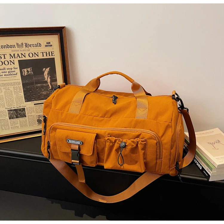 Travel Duffel Bag Water-Resistant Multiple Compartments Detachable Shoulder Strap