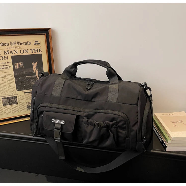 Travel Duffel Bag Water-Resistant Multiple Compartments Detachable Shoulder Strap