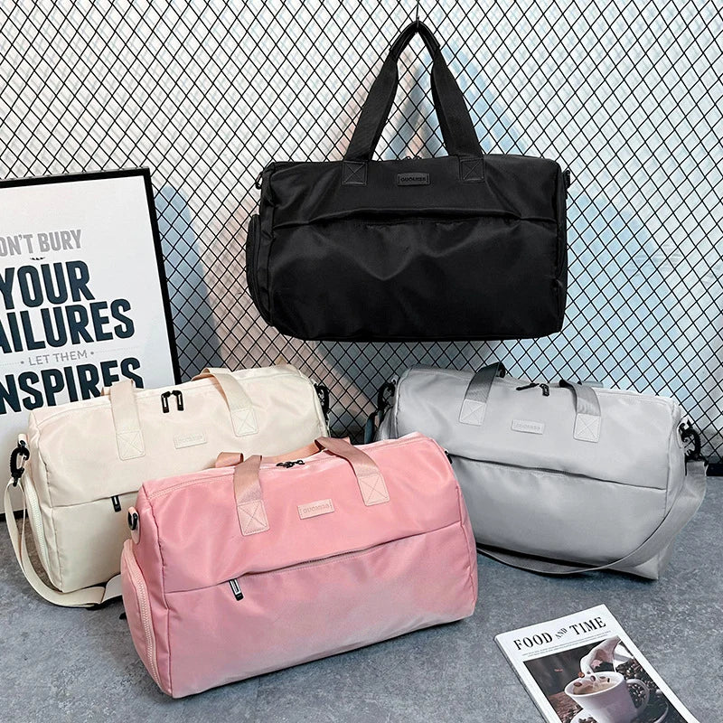 Travel Duffel Bag Water-Resistant Multiple Pockets Detachable Shoulder Strap