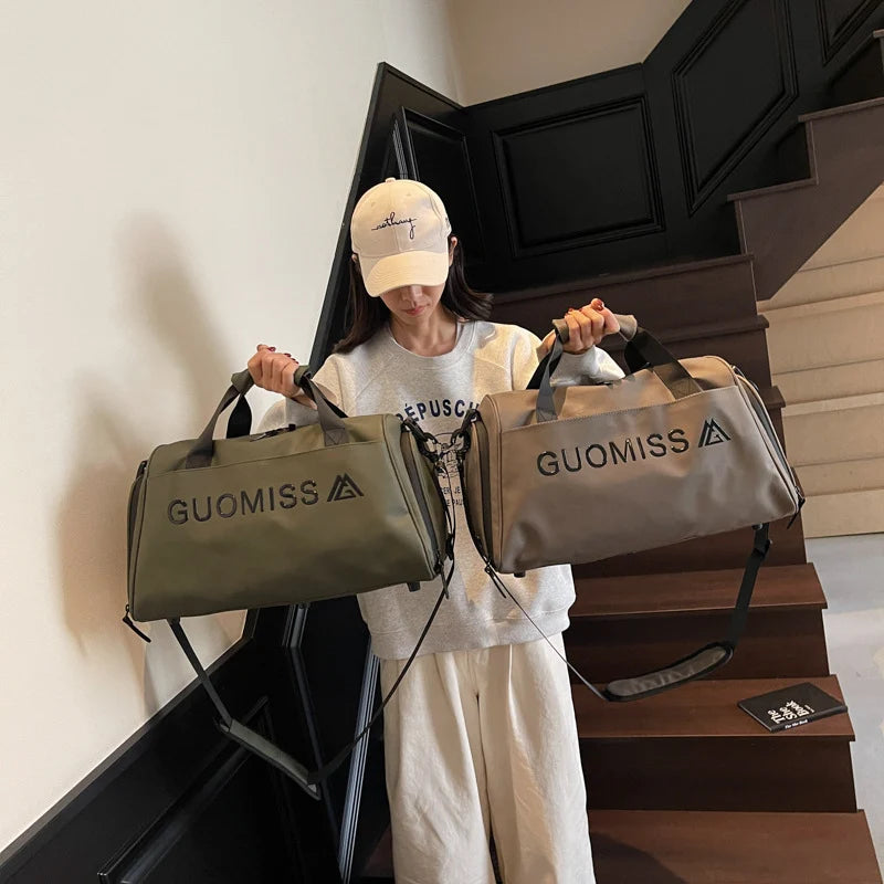 Travel Duffel Bag Water-Resistant Multiple Pockets & Detachable Strap