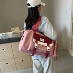 Travel Duffel Bag Water-Resistant Multiple Pockets & Padded Strap
